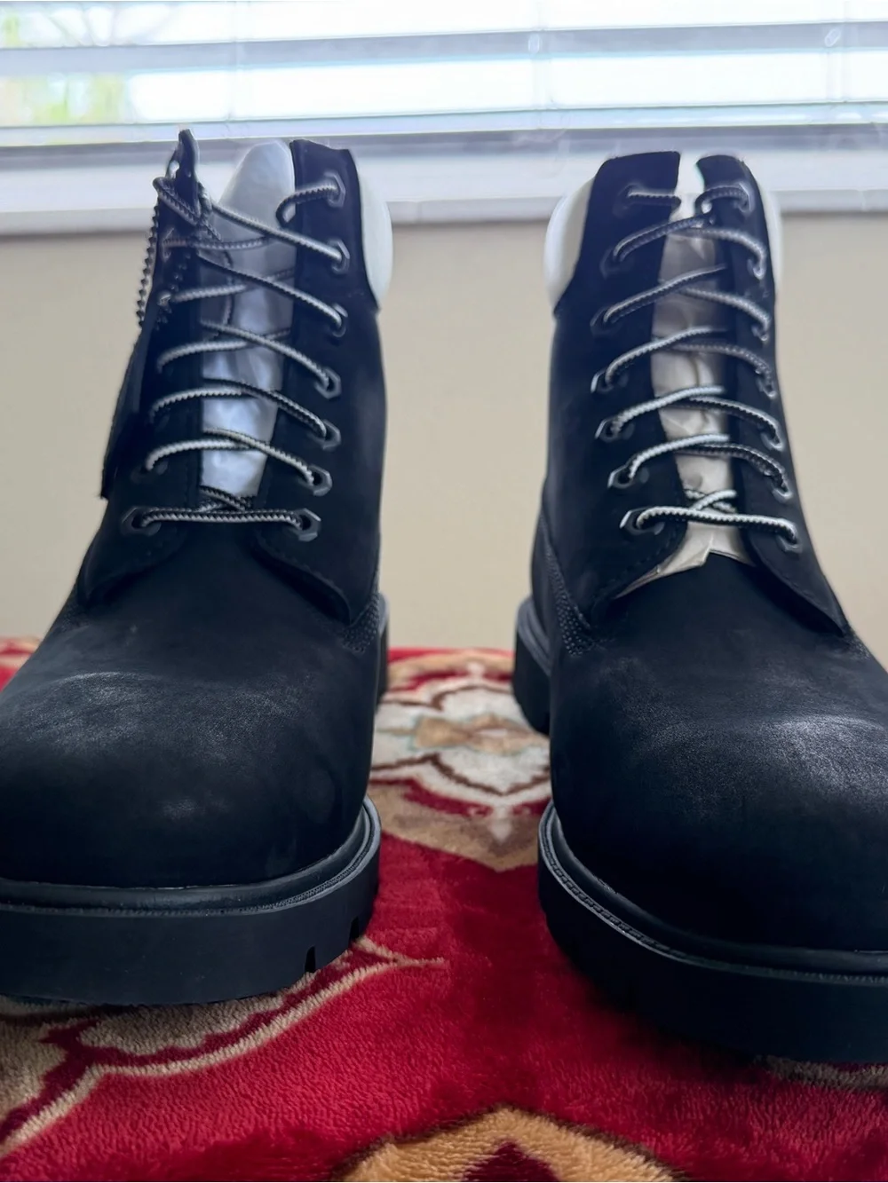 Timberland Men's Black and White Lace-Up Work Boots